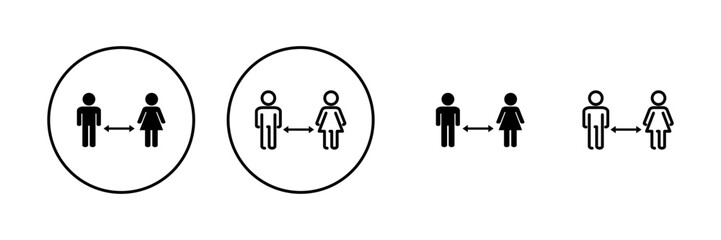 Social distancing vector. social distance sign and symbol. self quarantine sign