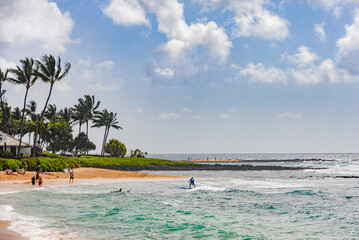 Beautiful beach in Poipu Beach, Kauai, Hawaii, USA