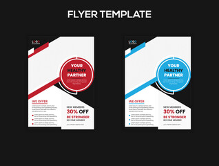 Women gym flyer template