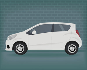 Obraz premium white car vehicle mockup