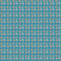 Illustration Seamless floral pattern background blue