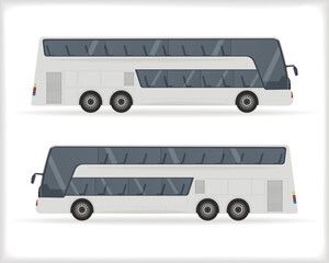 mockup white buses vehicles