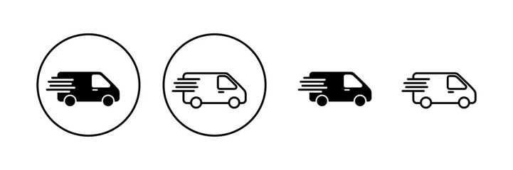 Delivery truck icon vector. Delivery truck sign and symbol. Shipping fast delivery icon © avaicon