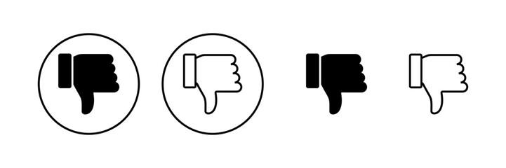 Dislike icon vector. dislike sign and symbol. Hand with thumb down
