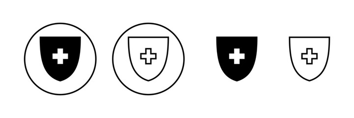 Health insurance icon vector. Insurance health document sign and symbol