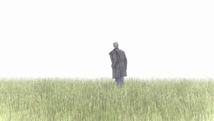 person in a field