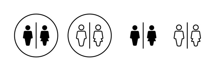 Toilet icon vector. Girls and boys restrooms sign and symbol. bathroom sign. wc, lavatory