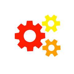 three gears icon, colorful on white background