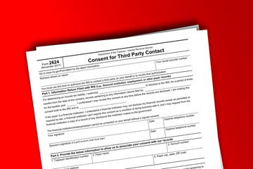 Form 2624 documentation published IRS USA 42989. American tax document on colored