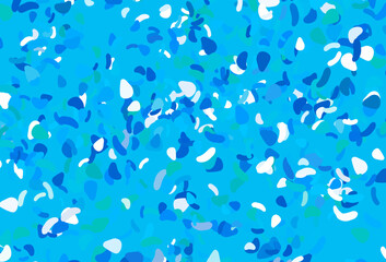 Light blue, green vector background with abstract forms.