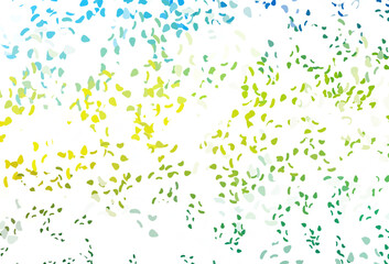 Light blue, yellow vector background with abstract forms.