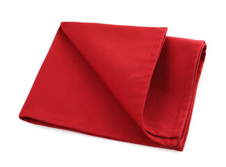 Fabric napkin for table setting on white background