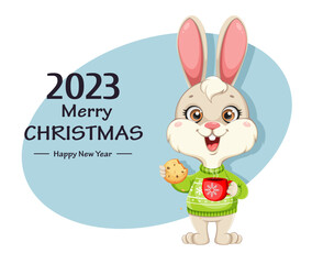 Cute Rabbit cartoon character. Funny bunny