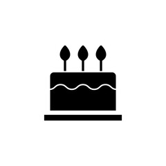 Cake icon vector for web and mobile app. Cake sign and symbol. Birthday cake icon