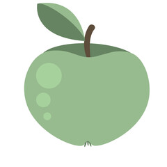 green apple with leaf