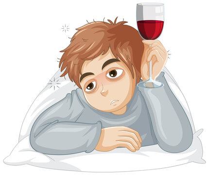 recommend clip art: Alcoholic man with wine glass