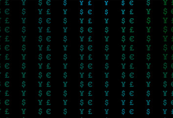 Naklejka na ściany i meble Dark blue, green vector layout with banking symbols.