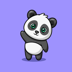 Obraz na płótnie Canvas Cute Panda Saying Hello Illustration