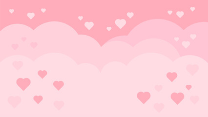 Fototapeta na wymiar love clouds pink background