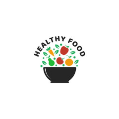 Healthy lifestyle logo, Vector icon template for vegan restaurant, diet menu, natural products
