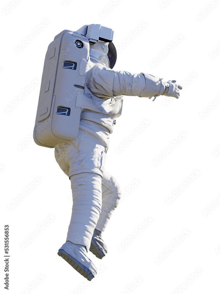 Canvas Prints astronaut, person in spacesuit flying in outer space, isolated