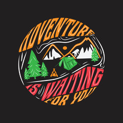 Camping t shirt Design template