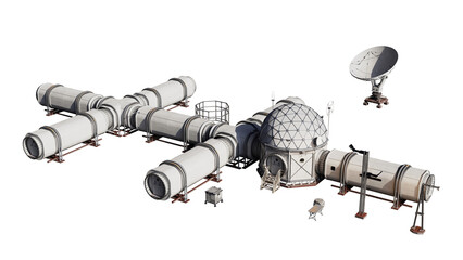 research base, habitat for astronauts on Mars or Moon, isolated © dottedyeti