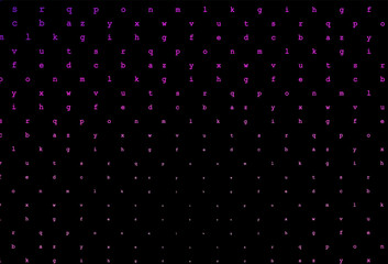 Dark pink vector pattern with ABC symbols.