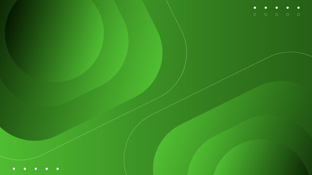 Abstract Green Background Template Vector, Green Background with Beautiful Wave Design