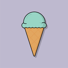 Flat Ice Cream Illustration Design