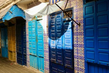 Blue doors in Essaouira, Morocco 