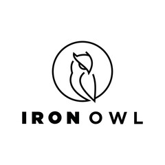 owl logo design, vector, line, abstract, owl design, owl logo, icon, iron owl vektor
