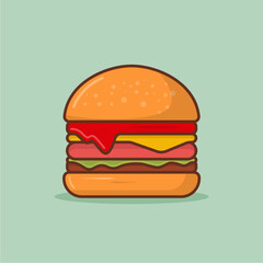 Flat Burger Illustration Design