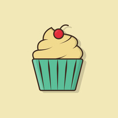Flat Cupcake Illustration Design