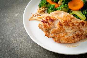 grilled chicken steak with vegetable
