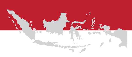 Indonesian Independence Day, Indonesian archipelago with red and white background and diversity