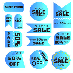 Set of discount offer sale banners. Best deal price stickers. 