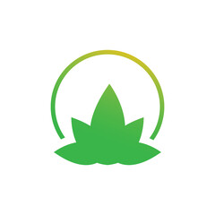 green abstract logo. leaf. vector illustration design that is perfect for business labels, tags, emblems.