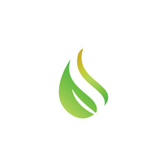 green abstract logo. leaf. vector illustration design that is perfect for business labels, tags, emblems.