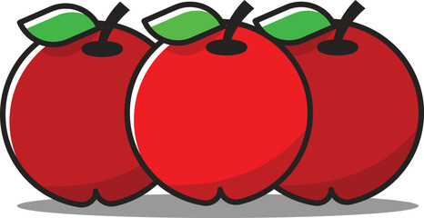 Fresh fruit icon illustration, apple, mango, orange, cherry, grape. vector design for elements, websites, apps.