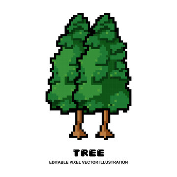 Pixel two tree icon design vector	