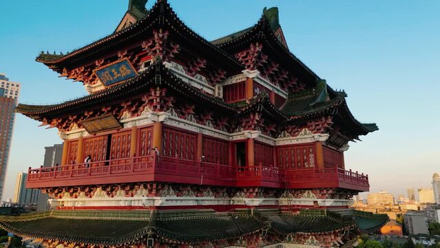 Aerial photography of Jiangxi Tengwang Pavilion scenic area