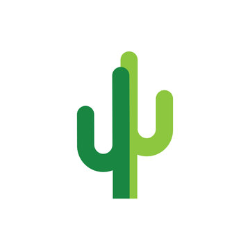Cactus icon logo template vector