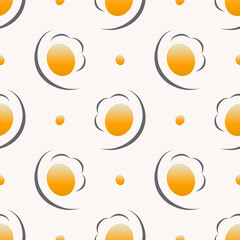 Abstract fried egg drawing pattern. Vector drawing fried egg seamless pattern background. Fried egg surface pattern design. Use for fabric, textile, interior decoration elements, upholstery, wrapping.