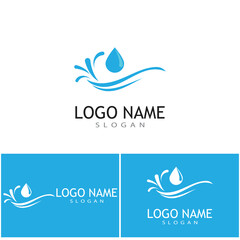 Water wave icon vector illustration design logo