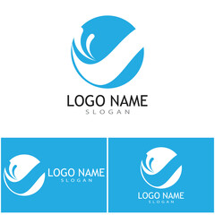 Water wave icon vector illustration design logo