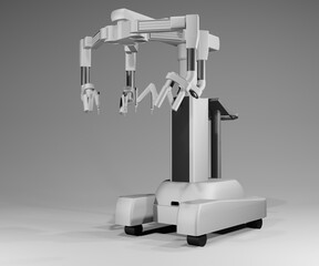 The Da Vinci Surgical System is a robotic surgical system that uses a minimally invasive surgical approach 3d rendering