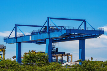 Container cranes in the rail transport area.