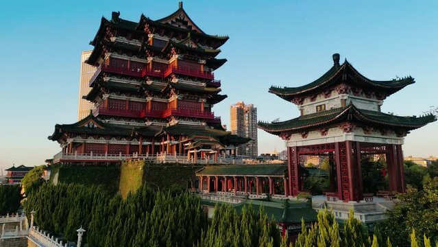 Aerial photography of Jiangxi Tengwang Pavilion scenic area