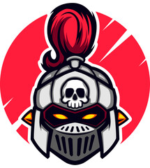 Iron steel helmet undead knight head vector mascot